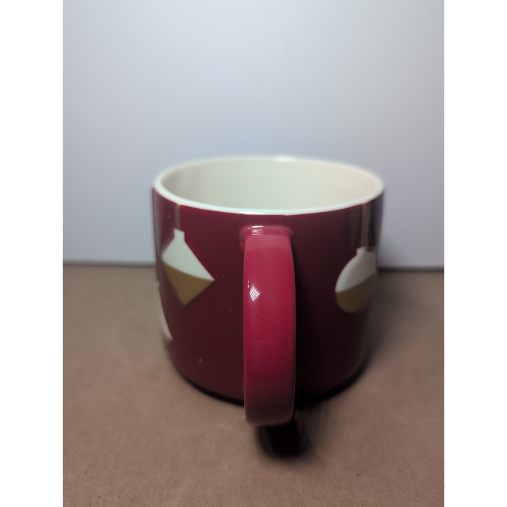 Starbucks 2012 Red Holiday White Gold Ornaments Coffee Tea Mug X-mas Vibes - Picture 2 of 6